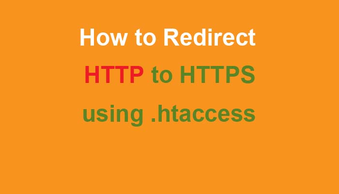 redirect http to https using .htaccess