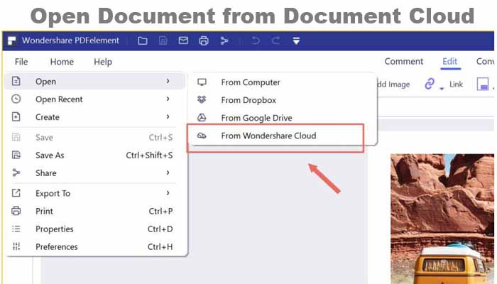 open document from document cloud