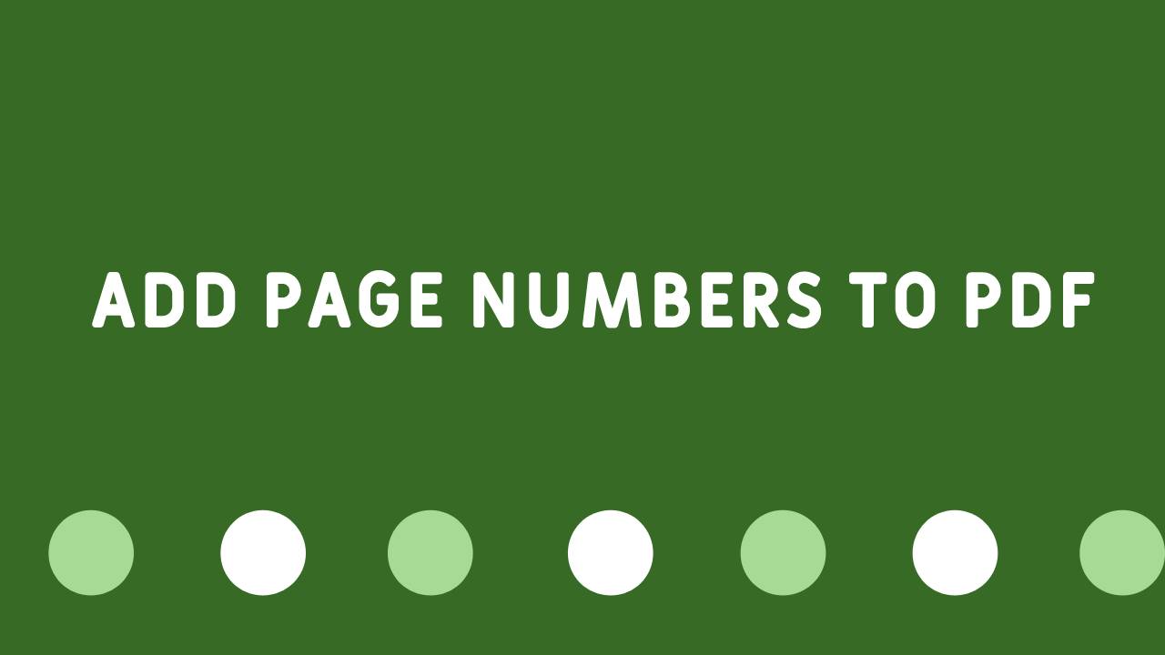 add page numbers to pdf