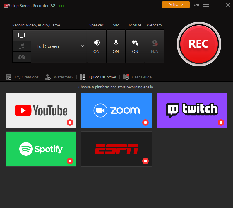 youtube free gaming screen recorder