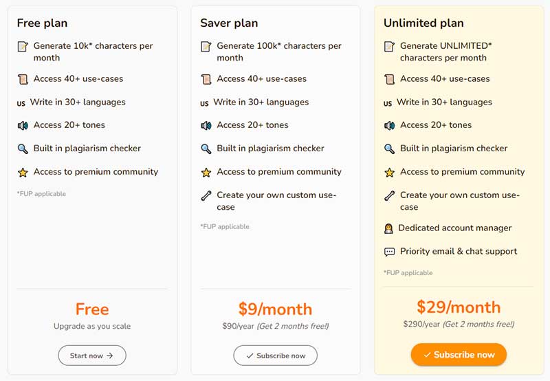 rytr  pricing