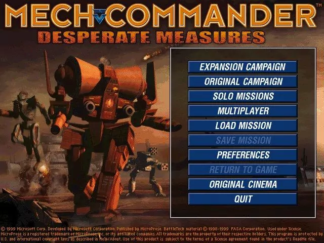 Mech Commander Gold Game Download