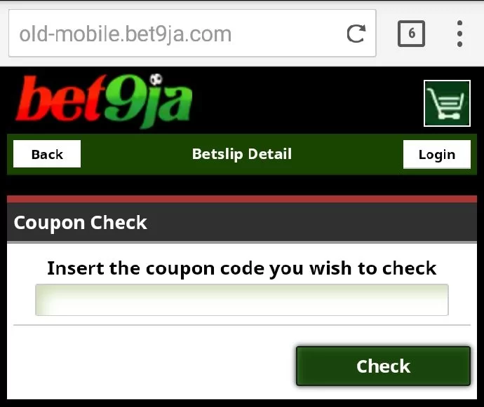 Bet9ja Old Mobile Coupon Checker