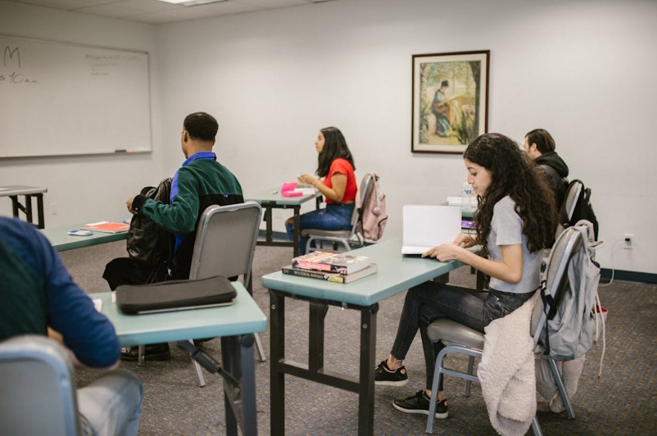 students studying