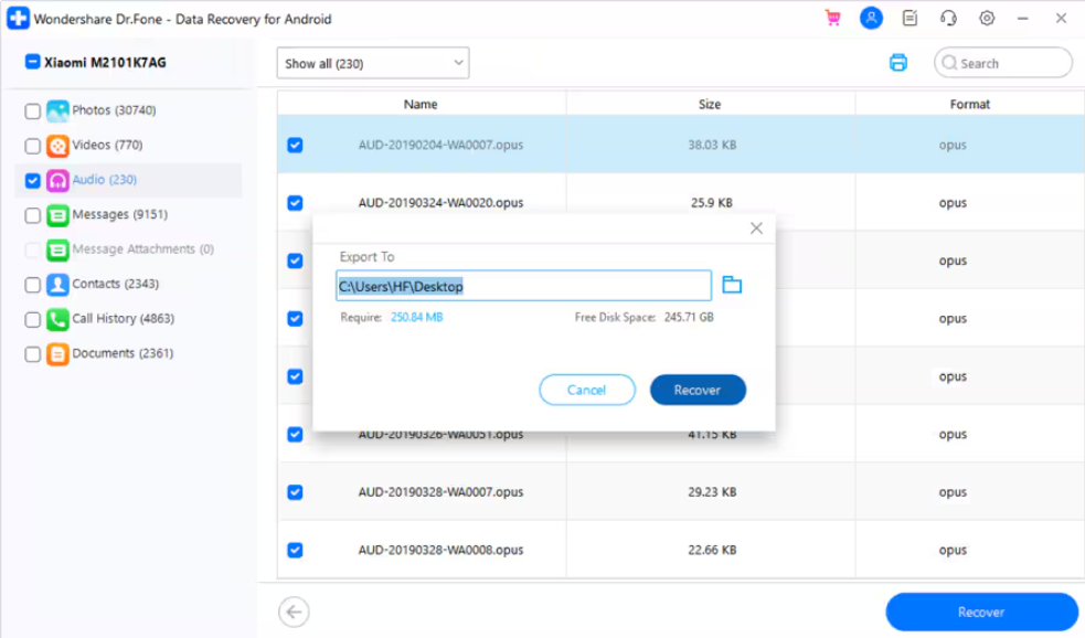 choose the restore option