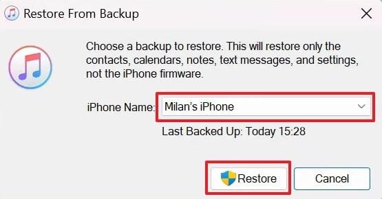 restore itunes backup
