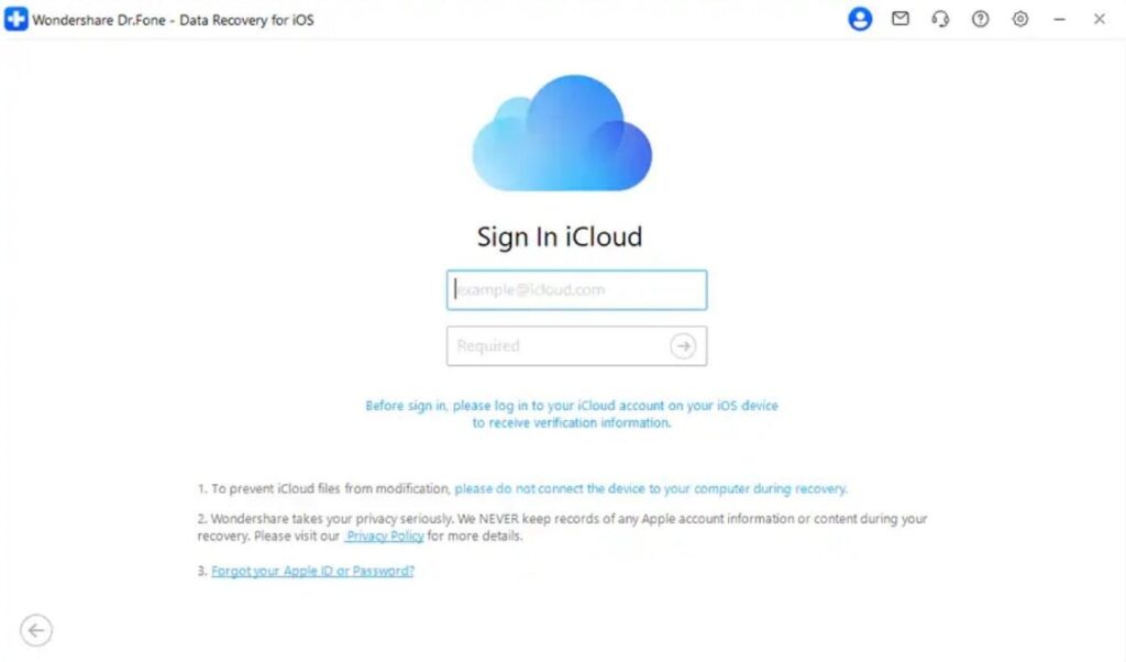 sign in to icloud account