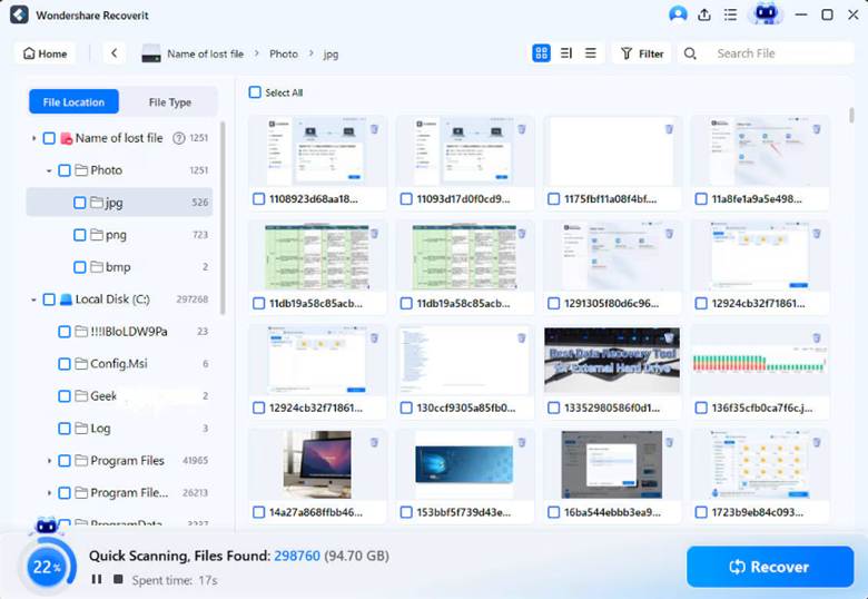 Scan SD card for deleted and formatted files