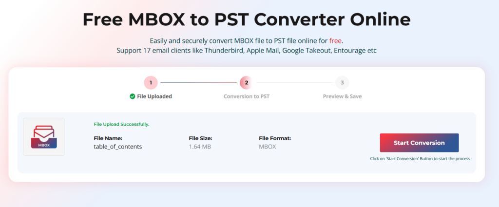 upload your mbox file